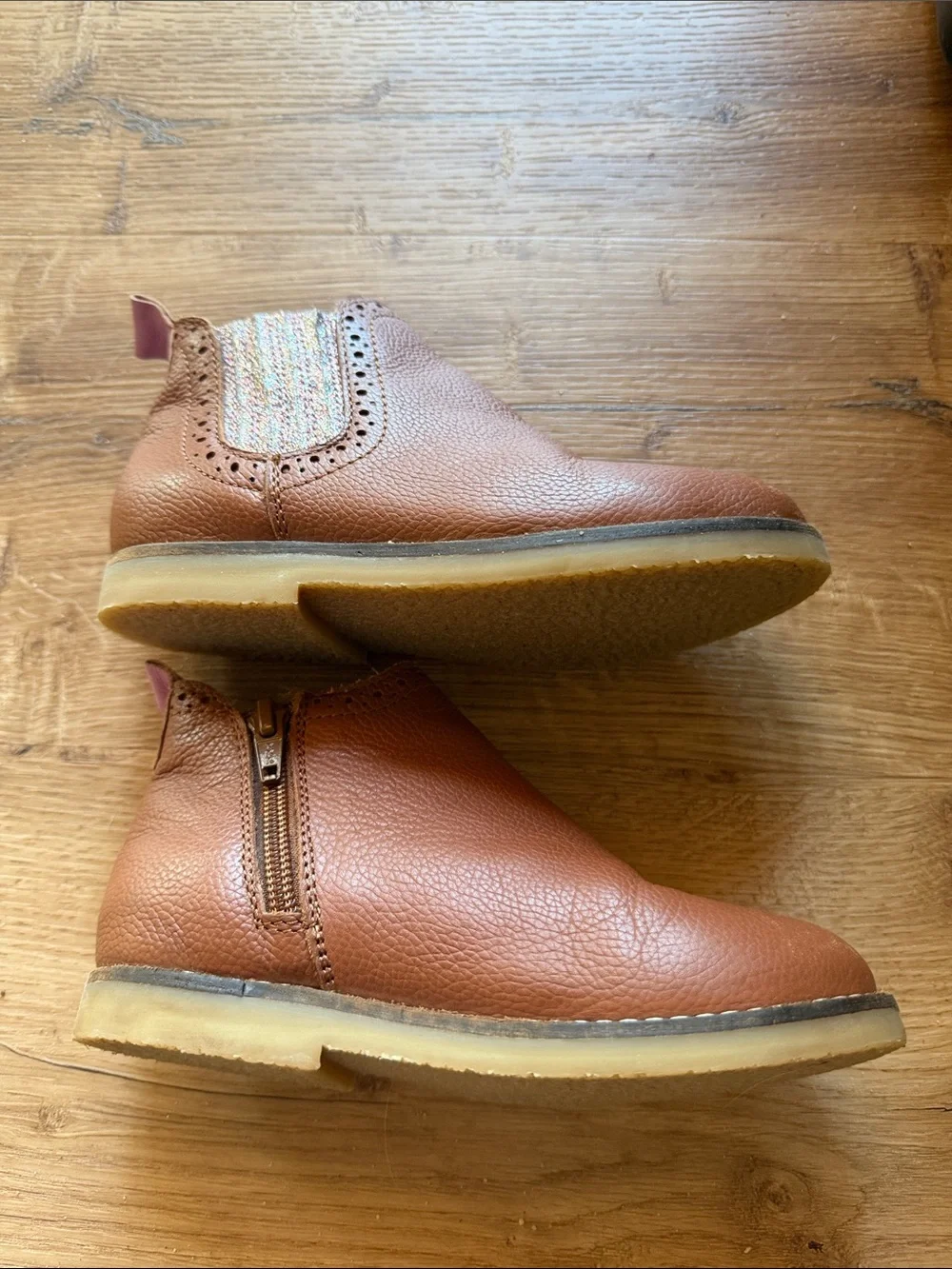 Mini Boden Brown Leather Chelsea Boots
